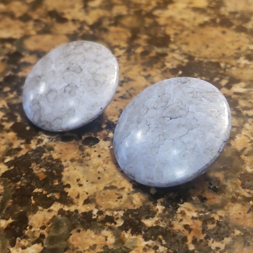 Light Blue Marble-like Color Vintage Earrings